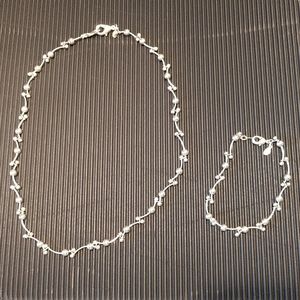 Necklace & Bracelet set Stirling Silver 925